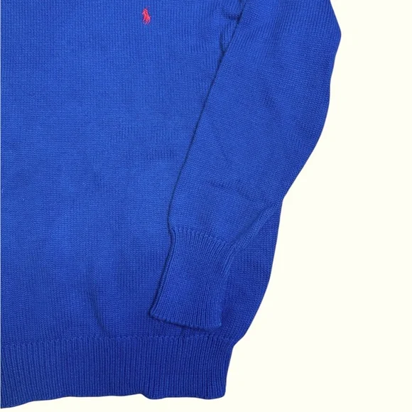 Polo Ralph Lauren Blue Knit Cotton Sweater Pullover Size Small - Picture 4 of 6